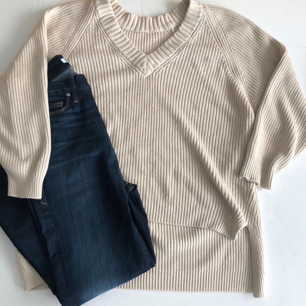 Oversized Chunky Cable knit Cream sweater